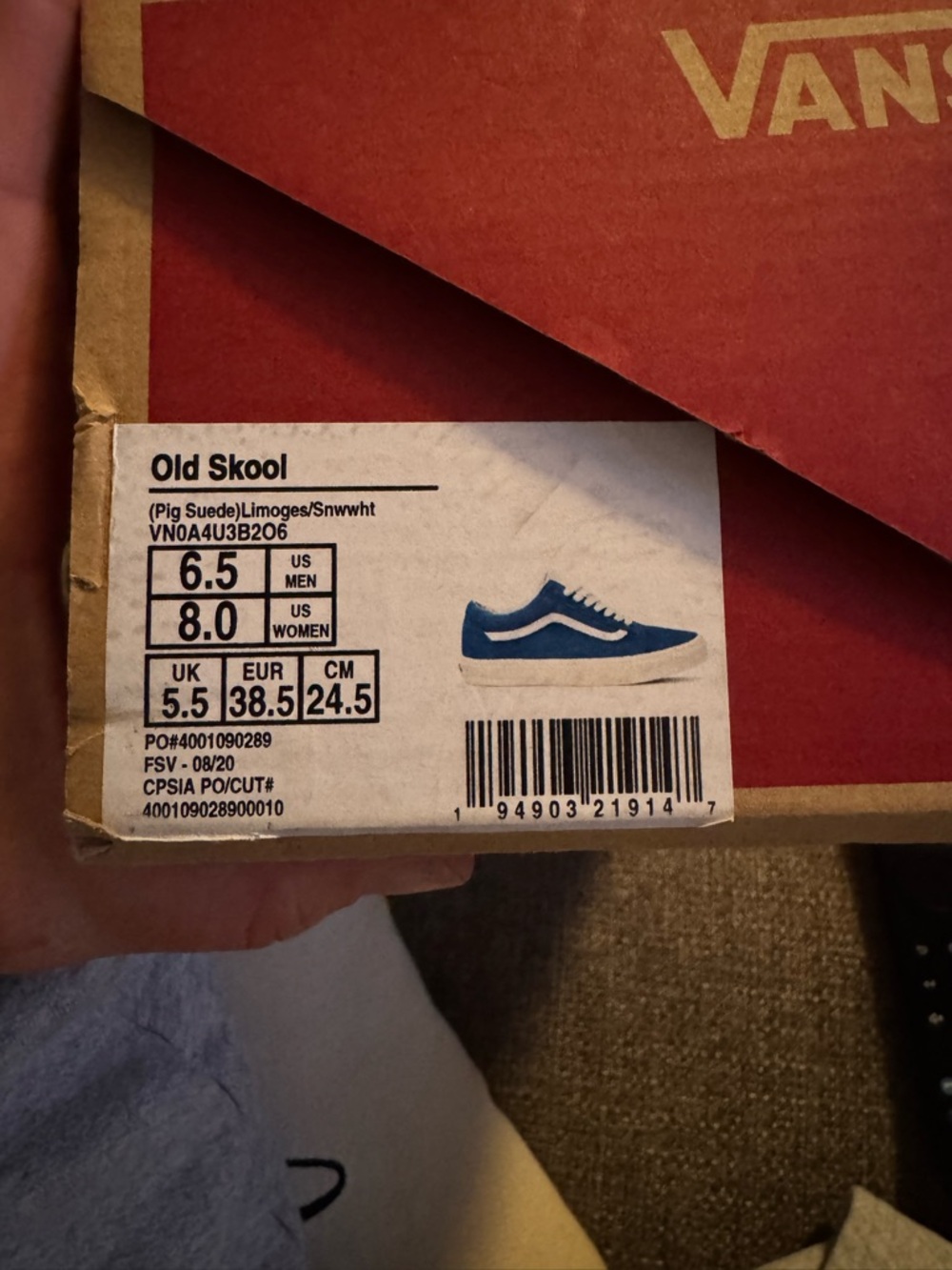 Vans Old Skool Suede Sneakers - Blue White - Picture 8 of 8